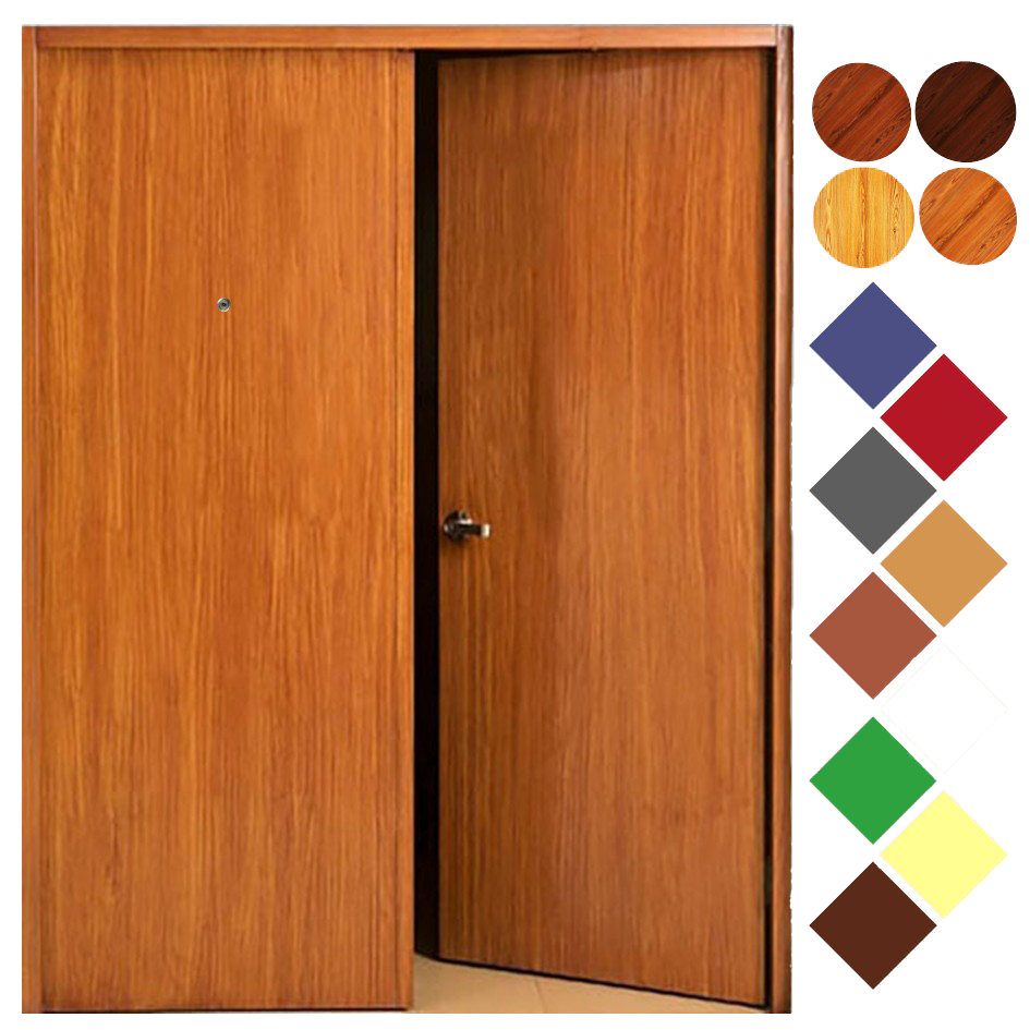wood double door home